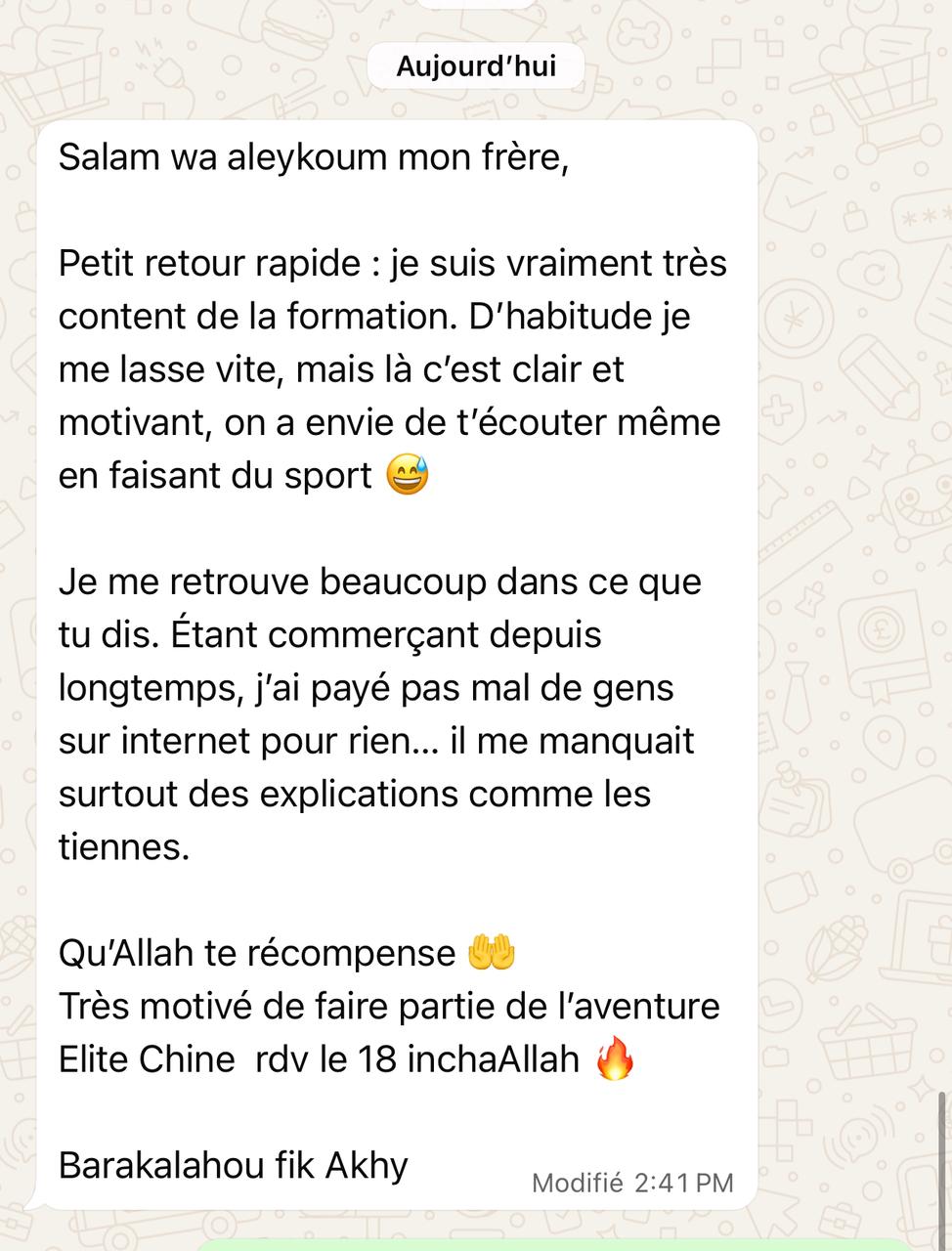 Retour élève Drop Salam 6